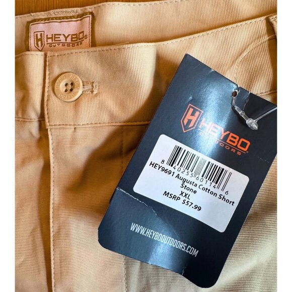 Heybo Outdoors Augusta Chino Shorts XXL Stone NWT - Picture 7 of 8
